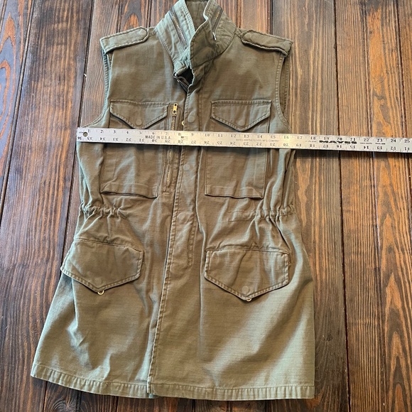 Zara Olive Green Vest Military Size S - Picture 4 of 10